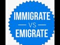Migrate vs Immigrate vs Emigrate - What's the difference?/ADD TO QUEUEImmigration and Emigration