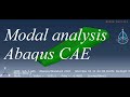Modal analysis using Abaqus CAE