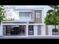2Storey Modern House Design idea | 7.5 x 9 Meters with 4Bedrooms (Luxury House )