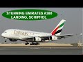 STUNNING EMIRATES A380 Landing at Schiphol Amsterdam, Netherlands