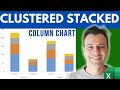How to create a Clustered Stacked Column Chart in Excel