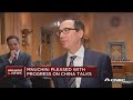 Treasury Secretary Steve Mnuchin: Pleased with progress on U.S.-China trade