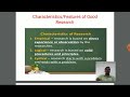 Characteristics of Research