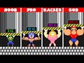 Team Mario Musculars Nood vs Pro vs Hacker vs God in Super Mario Bros.!