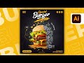 Illustrator CC Tutorial | Graphic Design | Modern Burger Poster  Design tutorial 🍔⚡.