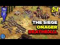 Siege Onager DeathBall To DEFEND THE WONDER | 2v4 AoE2