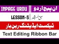 How to use Text Editing Ribbon Bar in inpage Lesson 05 in urdu Hindi
