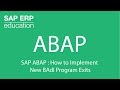 SAP ABAP : How to Implement  New BAdI Program Exits