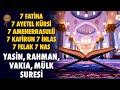 7 Fatiha, Ayetel Kürsi, Amenerrasulü, Kafirun, İhlas, Felak, Nas | Yasin, Rahman, Vakıa, Mülk Suresi