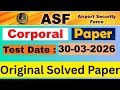 ASF Corporal Today Paper | ASF Corporal Original Solve Paper | ASF Corporal Answer Key