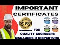 Certifications for Quality Professionals| ISO 9001:2015 QMS | ASQ Certification| CMQ/OE | CQE.