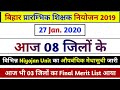 [27 जनवरी 2020] | Bihar primary teacher Niyojan 2019-20 |  provisional merit list | Final Merit list