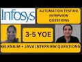 Infosys Automation Testing Interview| Java Interview Questions| 3-5 YOE
