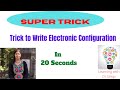 Electronic Configuration Trick | Super Trick to write Electronic Configuration | IIT/ JEE | NEET
