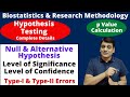 Part 1: Hypothesis Testing| Null \u0026 Alternative Hypothesis| Level of Significance | Type-I \u0026 II Error