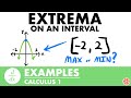 Absolute Extrema on an Interval Examples | Calculus - JK Math