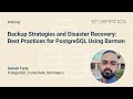 Webinar Promo: Backup Strategies and Disaster Recovery: Best Practices for PostgreSQL Using Barman