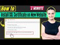 How to install SSL certificate on new website 2026