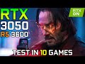 RTX ON/OFF + DLSS - Test in 10 Games on RTX 3050 (Ray Tracing)