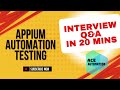 [2025]: Appium Automation - Interview questions in 20 mins 🤖🚀📱
