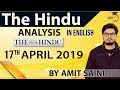 English 17 April 2019 - The Hindu Editorial News Paper Analysis [UPSC/SSC/IBPS] Current Affairs