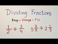How to Divide Fractions, Whole Numbers and Mixed Numbers? Keep - Change - Flip Method