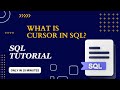 What is SQL Cursor? SQL Cursor Introduction in Hindi | Learn SQL Cursor in 15 Minutes | Tpoint Tech