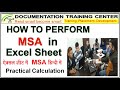 MSA IN EXCEL SHEET, how to make  MSA in excel