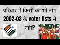 SIR Question: Is Your And Your Family Members' Names Missing in 2002-03 Voters' Lists?