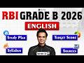 RBI Grade B 2026 English Preparation Strategy for Phase 1 | Syllabus, Study Plan, Sources