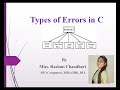 Types of Errors in C Programming | Syntax | Logical | Run time | Linker | Semantic Errors