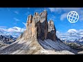 Tre Cime di Lavaredo, The Dolomites, Italy  [Amazing Places 4K]