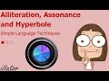 💯 Simple Language Techniques #1/3 Alliteration, Assonance and Hyperbole | Language Techniques