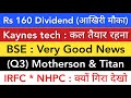BSE 💥 KAYNES TECHNOLOGY | IRFC | NHPC | MOTHERSON SUMI | TITAN