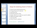 Python - delete a sheet in Excel file - openpyxl - pythontutor.net
