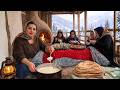 Snowy Day in Northern Iran | Grandma’s Butter Churning , Sweet Rice Dish \u0026 Tandoor Herbal Bread 