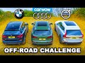BMW X3 v Audi Q5 v Volvo XC60: UP-HILL DRAG RACE \u0026 which is best OFF-ROAD!