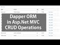 Asp.Net MVC and Dapper ORM - CRUD Operation Using SQL Server Database