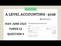 A Level Accounting May June 2024 Paper 22 9706/22 Question 4