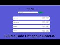 Todo list in react js .Build A Todo List App with React with Add, edit \u0026 delete  functionality🔥