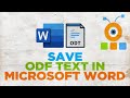 How to Save ODF File OpenDocument in Word 2021
