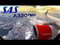 🇫🇷 Paris - Copenhagen 🇩🇰 (CPH) SAS Airbus A320neo [FULL FLIGHT REPORT] Snowy landing