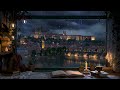 Prague Evening Ambience by the Window / Rain and Distant Thunderstorm Sounds / Study Focus Relax