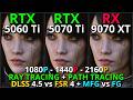 RTX 5060 Ti vs RTX 5070 Ti vs RX 9070 XT | Ray Tracing, FSR 4, DLSS 4.5, FG \u0026 MFG | 1080p 1440p 4K