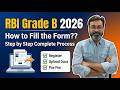 How to Fill the Form for RBI Grade B 2026 I RBI Grade B Notification I Manish Sir