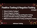 QA manual testing tutorial for beginners | difference between positive testing and negative testing