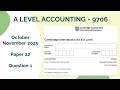 A Level Accounting October November 2025 Paper 22 9706/22 Question 1