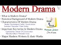 Modern Drama In English Literature | Detail Lecture Explained In Urdu and Hindi