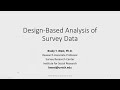 Design-Based Analysis of Survey Data (Sept. 2019) Part 1