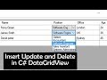 Insert Update and Delete in C# DataGridView